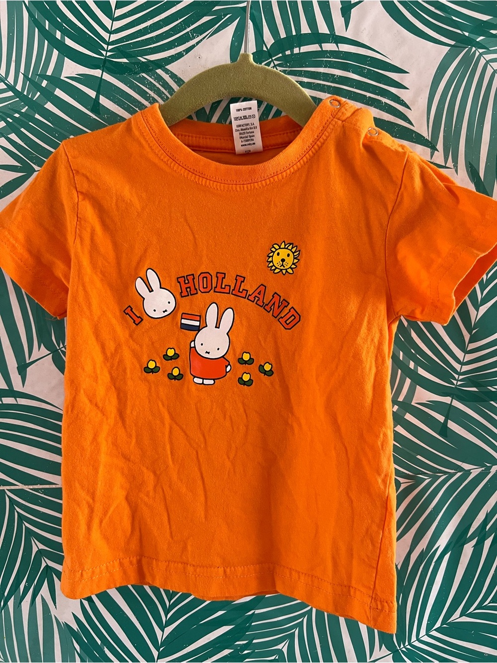 I 🧡 Holland Orange Graphic Miffy baby tee w/ Holland flag sz 18 M